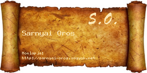 Sarnyai Oros névjegykártya